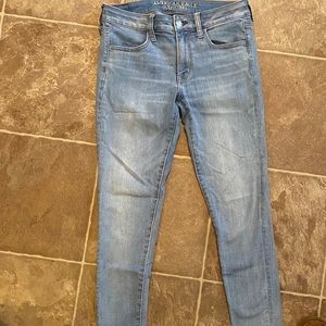 Light wash low rise jeans